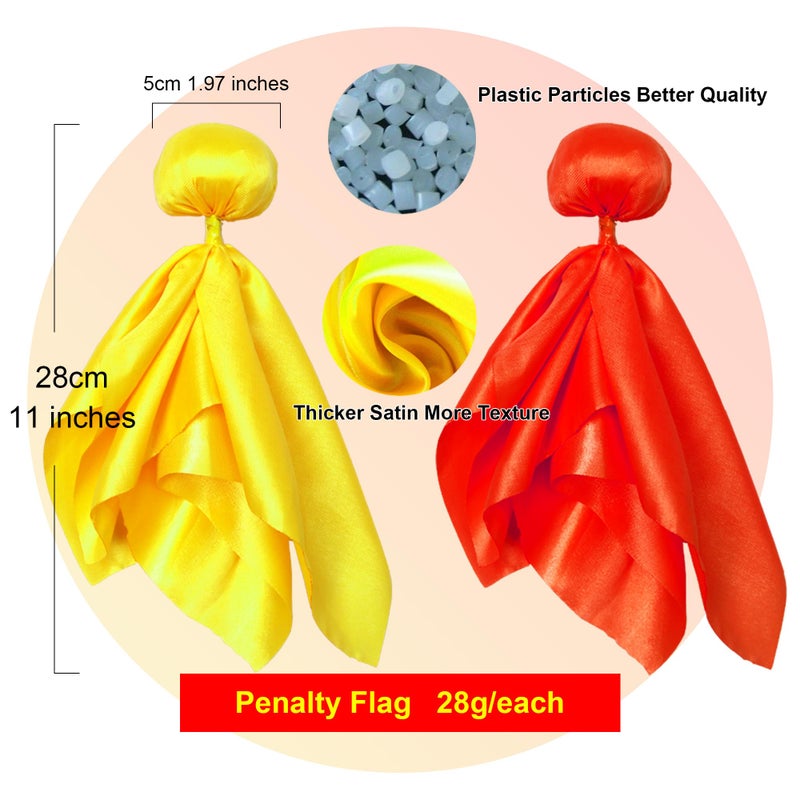 YHFUISK 8 Pcs Challenge Flag Referee Hat Set,Tossing Flags Sports Fan Set Penalty Flag Party Accessory (3 Yellow and 3 Red),Official Football Hat and Stainless Steel Whistle,Referee Costume Cap set1 - Image 2